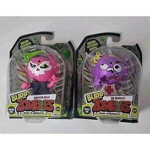 Burp Zombies Series 1 Motion Activated Figures set of 2, 1 Pink 1 Purple Toys